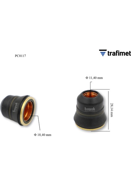 PC0117 S25K Plazma Kesim Nozulu L:28 mm Trafimet 1 adet fiyatıdır