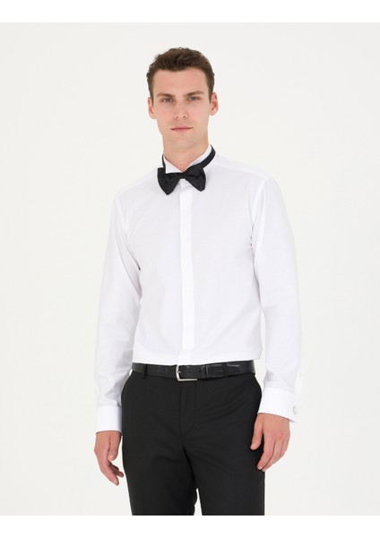 Erkek Beyaz Slim Fit Smokin Gömlek 50268189-VR013