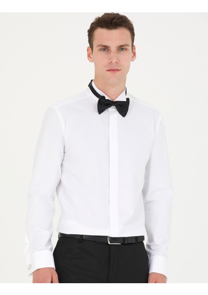 Erkek Beyaz Slim Fit Smokin Gömlek 50268189-VR013 modelleri