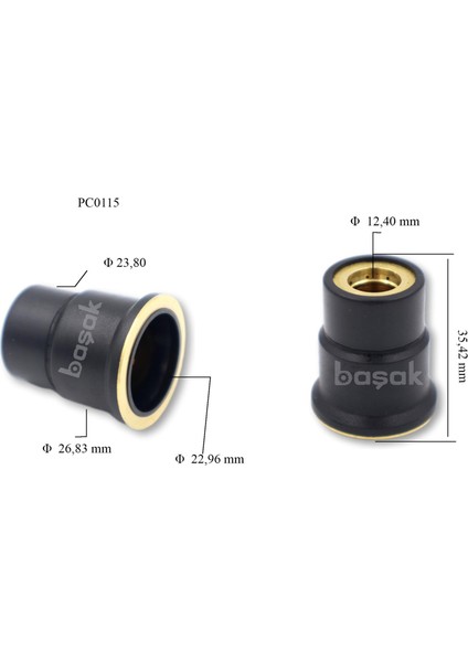 PC0115 A81 Plazma Kesim Nozulu L:35,4 mm Trafimet 1 adet fiyatıdır