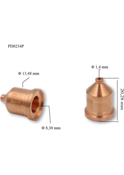 PD0234P14 Plazma Kesim Meme (Powermax 1000/1250/1650) 120927 1 adet fiyatıdır