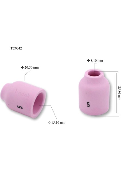 TC0042 No:5 Fındık Argon Gaz Lensi Fincanı 8 mm 53N59 Tig 9-20 Trafimet fiyatları