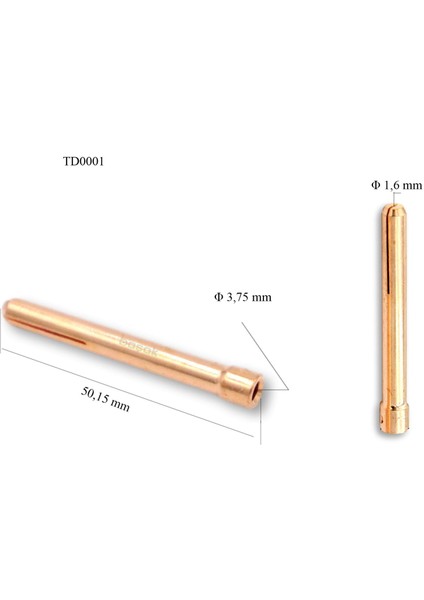 TD0001/16 1,6 mm Collet-Pens Tig 17-18-26 10N23 Trafimet 1 adet fiyatıdır