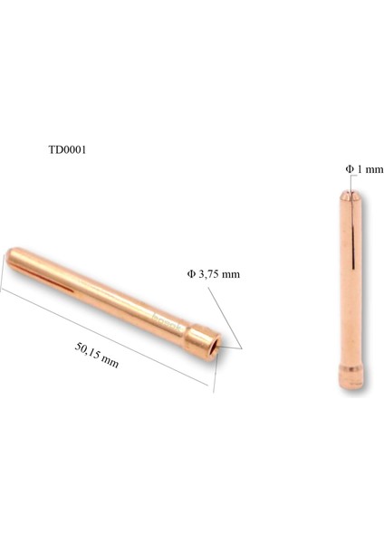 TD0001/10 1,0 mm Collet-Pens Tıg 17-18-26 10N22 Trafimet 1 adet fiyatıdır