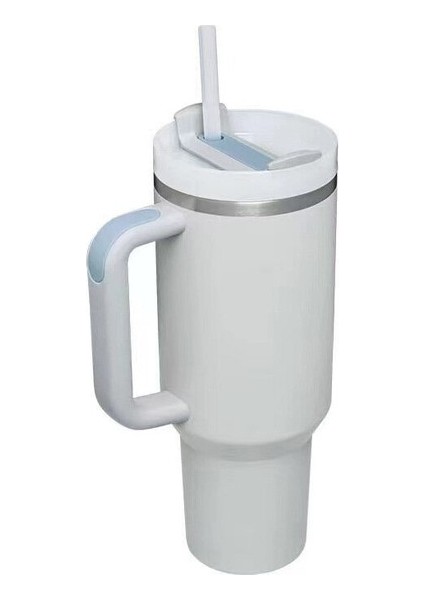 40OZ Sapır Kupa 319 Paslanmaz Çelik Kupa Vakum Çift Katmanlı Taşınabilir Buzlu Bully Saman Vakum Kupası (Yurt Dışından)
