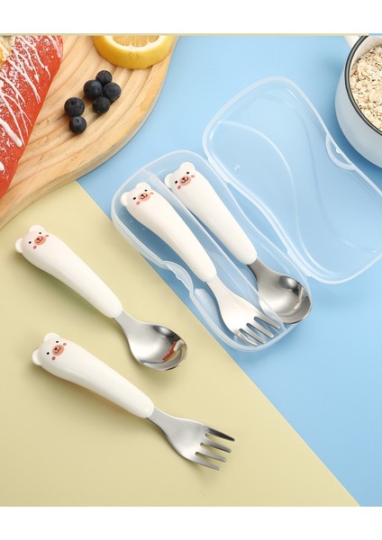 Paslanmaz Çelik Çocuk Sofra Takımı Iki Parçalı Set (Yurt Dışından)