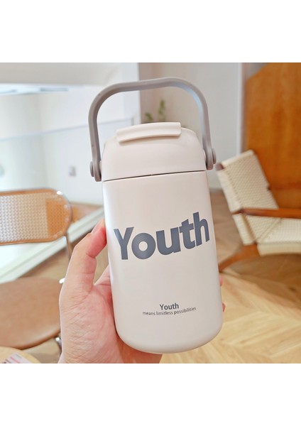 Basit Yalıtımlı Paslanmaz Çelik Pipetli Bardak 500ML (Yurt Dışından)