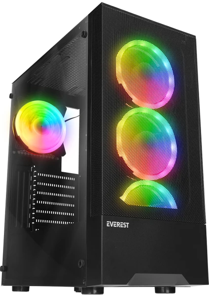 Dusk Peak 600W Temperli Camlı 4*12CM Rgb Fan Atx Mid-T Gaming Oyuncu Kasası