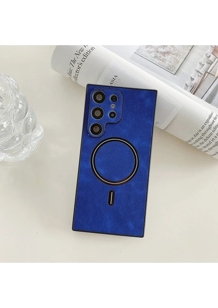 Samsung Galaxy S23 Plus Retro Manyetik Emme Pu Cep Telefonu Kılıfı (Yurt Dışından)
