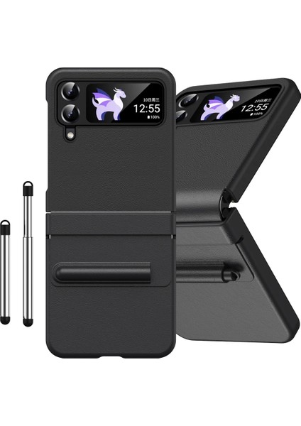 Samsung Galaxy Z Flip 5 Kalem Tepsisi Deri Menteşe Cep Telefonu Kılıfı (Yurt Dışından)