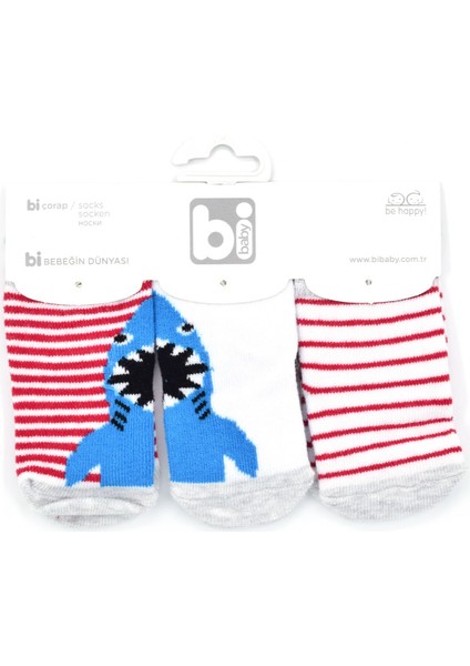 Shark 3'lü Bebek Çorabı 68215