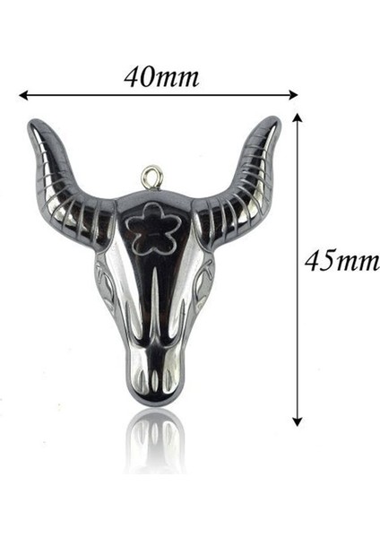 Sertifikalı Aaa+ Boğa Başı Model Doğal Taş Hematit Taşı Kolye fiyatları