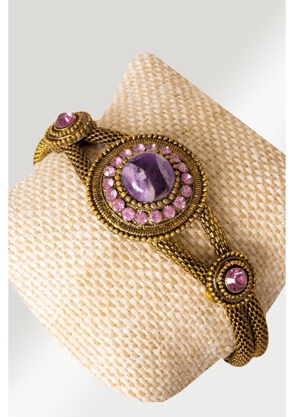 Sertifikalı Tilki Kuyruğu Model Ametist Bileklik - Ayarlamalı