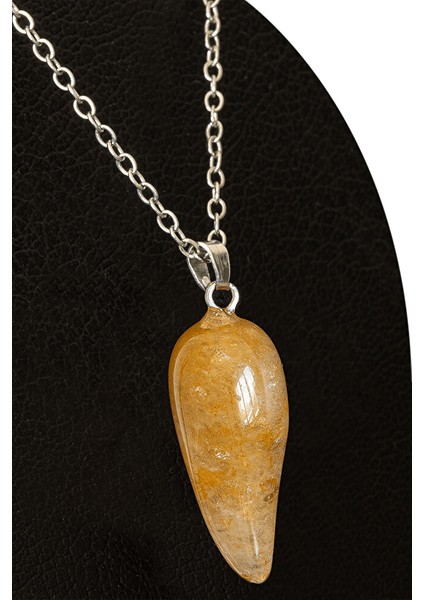 Sertifikalı Biber Model Bal Kalsit Taşı Kolye