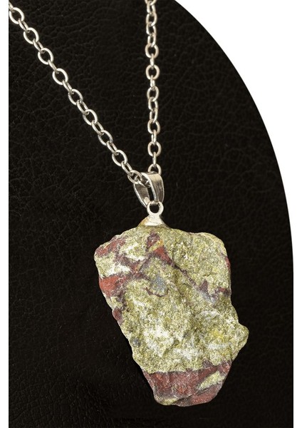 Sertifikalı Ham Işlenmemiş Kan Taşı Kolye (Heliotrop)