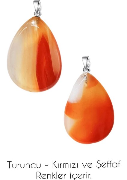 Sertifikalı Damla Model Gerçek Karnelyan Akik Taşı Kolye fiyatları