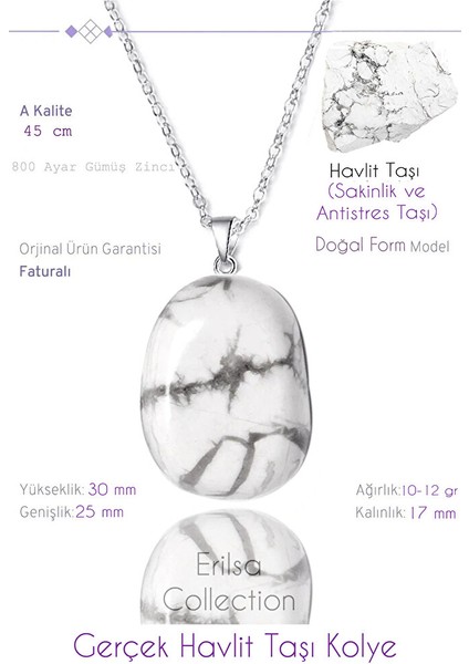 Sertifikalı Tımbıl Model Gerçek Havlit Taşı Kolye