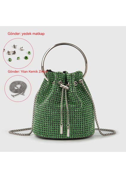 Qian Yu Kova Taşlı Çanta Moda Akşam Omuz Crossbody Çanta (Yurt Dışından)