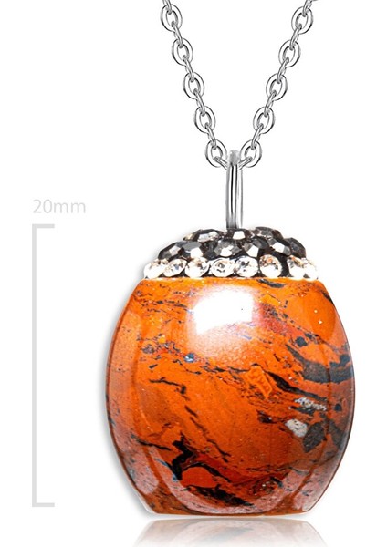 Doğal Kahverengi Desenli Jasper Taşı Kolye fiyatları