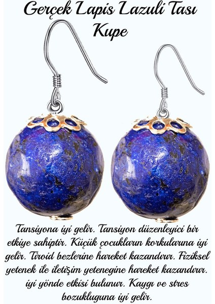 Sertifikalı Lapis Lazuli Taşı Doğal Taş Küpe - Afganistan