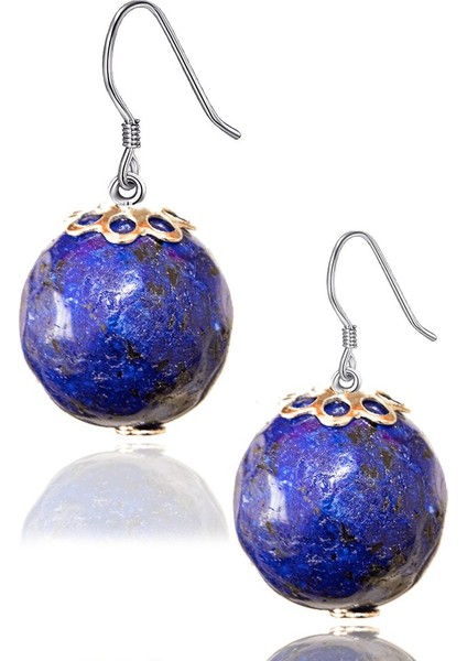 Sertifikalı Lapis Lazuli Taşı Doğal Taş Küpe - Afganistan fiyatları