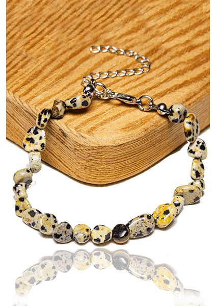 Sertifikalı Benekli Dalmaçya Bıldırcın Jasper Taşı Bileklik