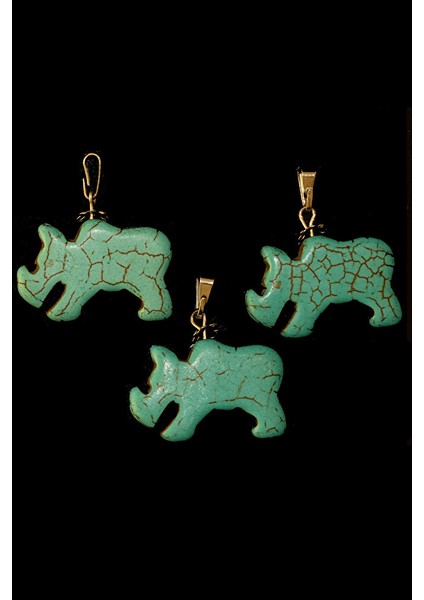 Sertifikalı Gergedan Kesim Firuze Taşı Kolye - Aaa+Kalite fiyatları