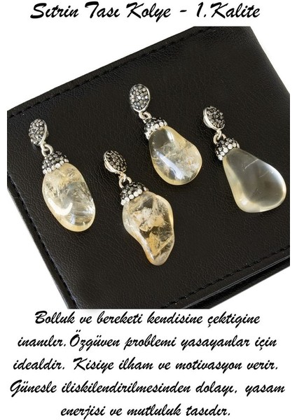 Sertifikalı Aa+Kalite Zirkon Taşlı Ham Şeffaf Sitrin Taşı Kolye fiyatları