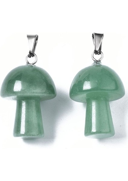 Sertifikalı Mantar Model Aventurin Taşı Kolye (Gümüş Aparatlı) modelleri