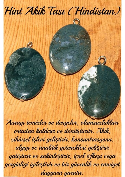 Sertifikalı Oval Model Xl Hint Akik Taşı Kolye (Hindistan) fiyatları