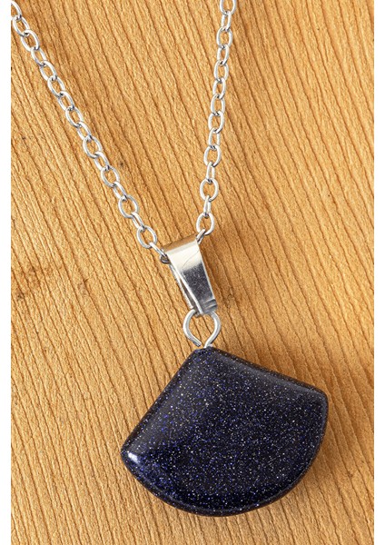 Sertifikalı Oval Model Lacivert Yıldız Taşı Kolye