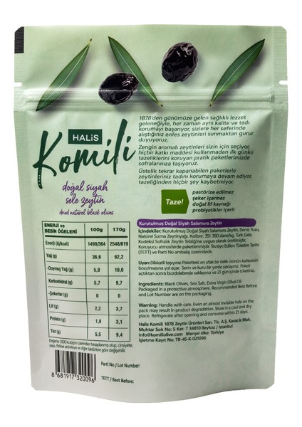 Doğal Siyah Sele Zeytin 15 x 170g