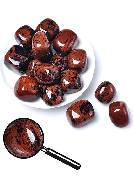 Sertifikalı Tamburlanmış Kahverengi Obsidyen Taşı Kütle