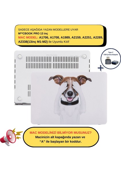 Macbook Pro Kılıf 13inç M1-M2 A1706 A1708 A1989 A2159 A2251 A2289 A2338 ile Uyumlu Dog01NL