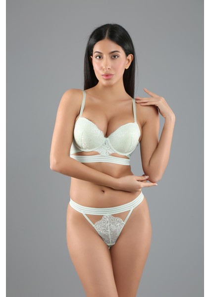 Destekli Sütyen Külot Takım C14021 Su Yeşili
