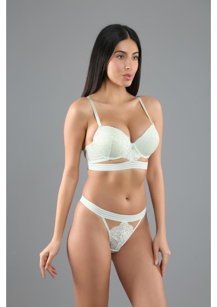 Destekli Sütyen Külot Takım C14021 Su Yeşili modelleri