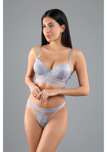 Destekli Sütyen Külot Takım C14021 Gri