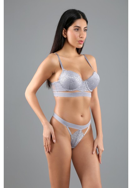 Destekli Sütyen Külot Takım C14021 Gri modelleri