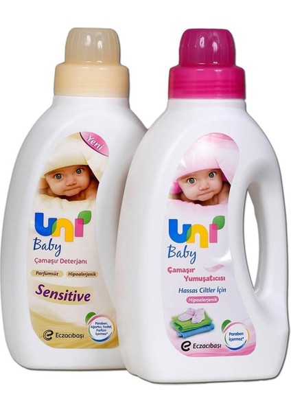 Sensitive Bebek Çamaşır Deterjanı 1500 ml + Bebek Çamaşır Yumuşatıcısı 1500 ml