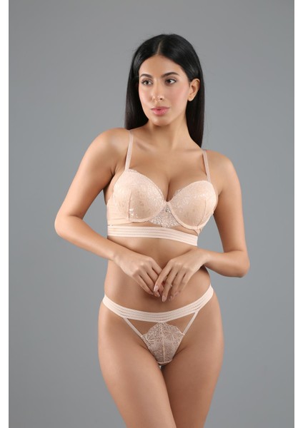 Destekli Sütyen Külot Takım C14021 Pudra modelleri