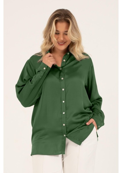 Saten Uzun Kollu Gömlek