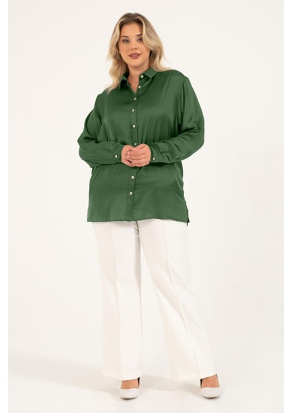 Saten Uzun Kollu Gömlek