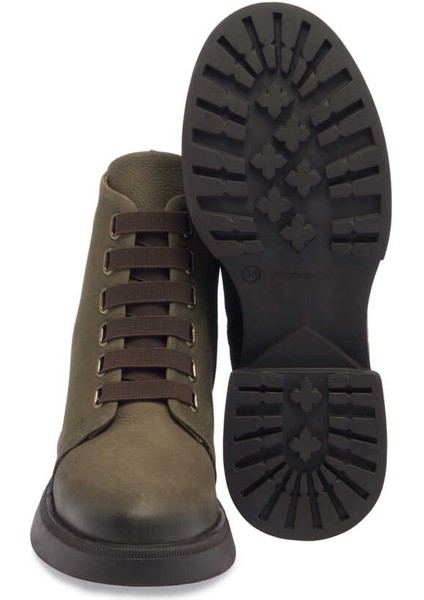 Yeşil Hakiki Nubuk Deri Kadın Casual Bot - K23K1BT66964-G98 fırsatları