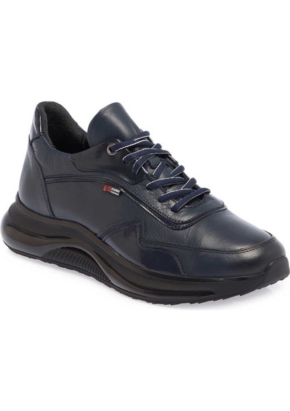 Lacivert Hakiki Deri Erkek Sneaker - E23S1AY56389-A31