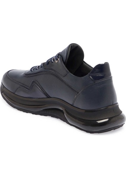 Lacivert Hakiki Deri Erkek Sneaker - E23S1AY56389-A31
