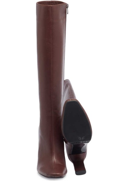 Kahve Hakiki Deri Kadın Klasik Çizme - K23K1CM66933-A24