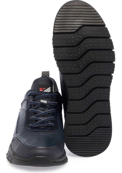 Lacivert Hakiki Deri Erkek Sneaker - E23S1AY56390-A31