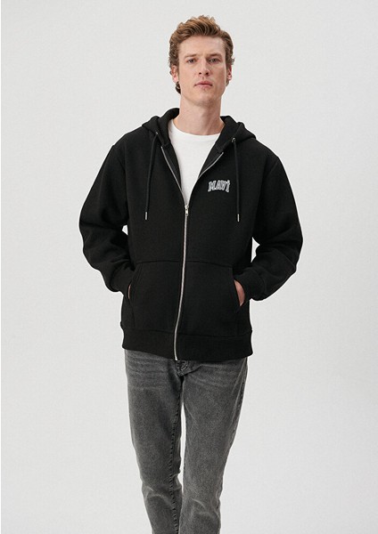 Logo Baskılı Fermuarlı Siyah Sweatshirt fiyatları