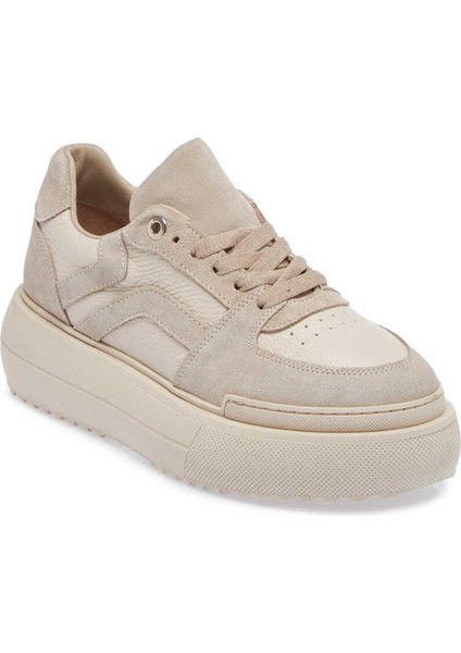 Bej Hakiki Deri Kadın Sneaker - K23S1AY66914-D6P