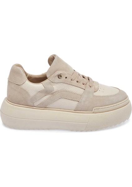 Bej Hakiki Deri Kadın Sneaker - K23S1AY66914-D6P